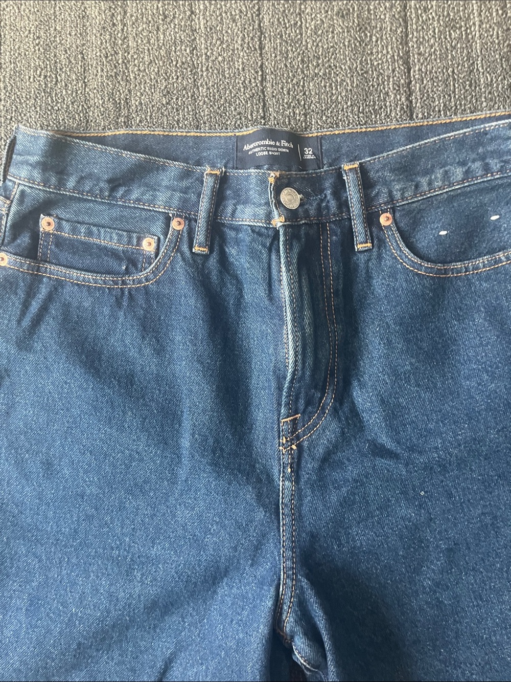 Abercrombie & Fitch Men's Dark Blue Relaxed Denim Jeans